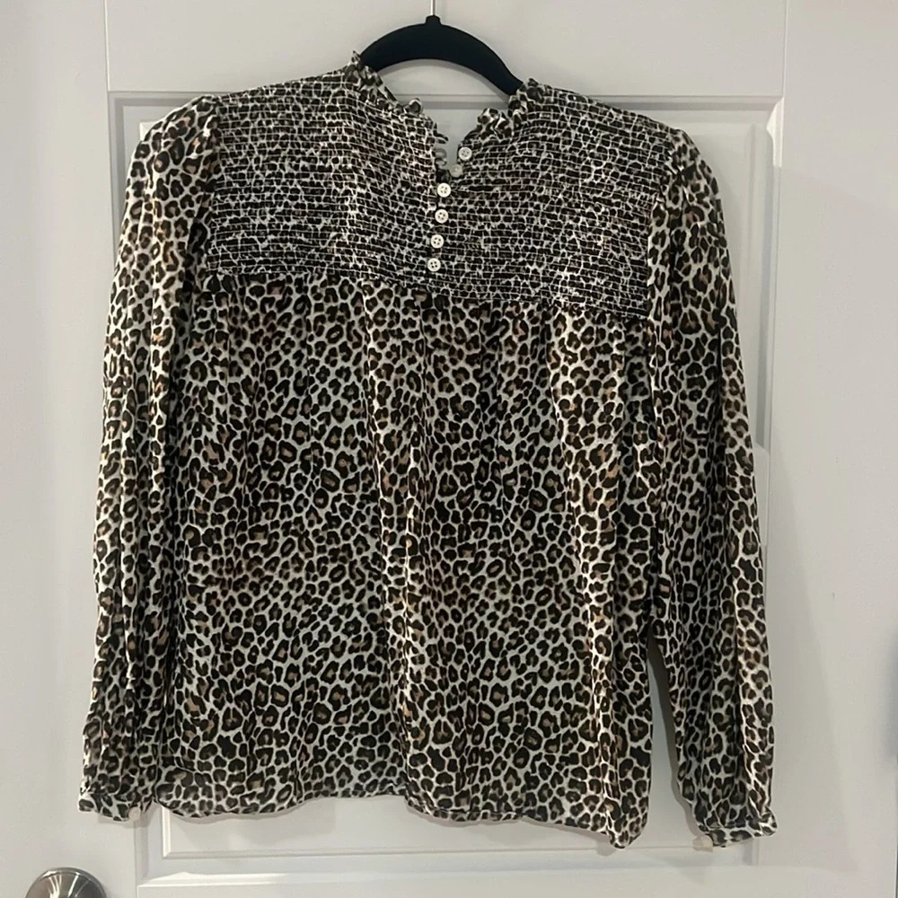 J. Crew Cheetah Print Blouse size Medium - Picture 3 of 3